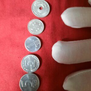 Sliver tone foreign coinage